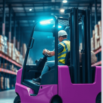 Forklift operator in safety training session